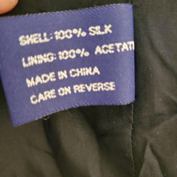 Structure Vintage 90s Y2K Mens Silk Suit Jacket Blazer Black Sz S-M - Picture 5 of 5